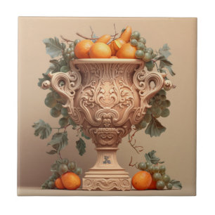 Kitchen Decor Oranges & Green Grapes Ceramic Tile
