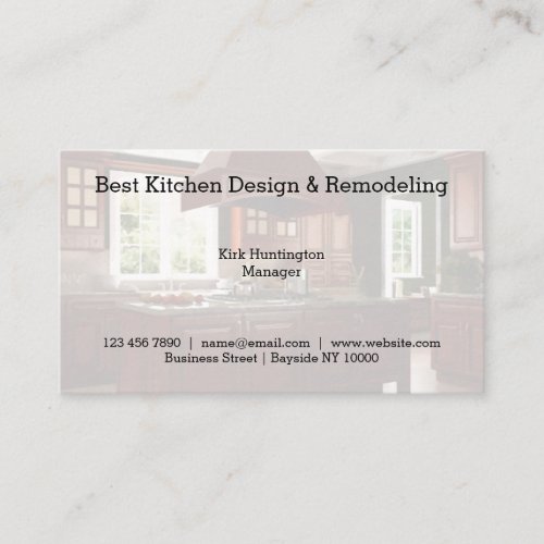 Kitchen Design And Remodeling Business Card
