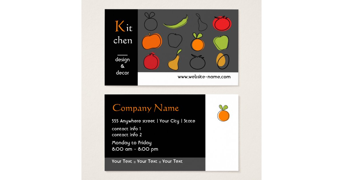 Kitchen Design Business Card Zazzle