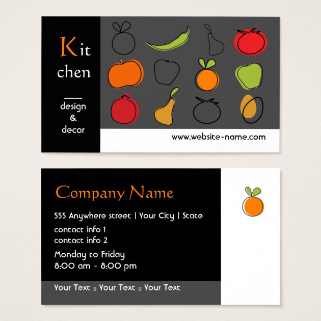  Kitchen Design Business Card Zazzle