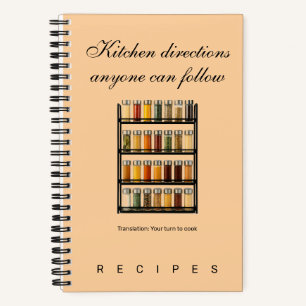 Kitchen Directions Spice Rack Recipe Notebook