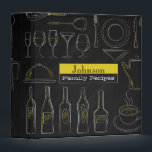 Kitchen Elements Chalkboard Recipe Binder<br><div class="desc">This classy recipe binder is perfect for any friend or family member. A chalkboard background with chalk-drawn kitchen elements.  Customize with your own text on the front.</div>