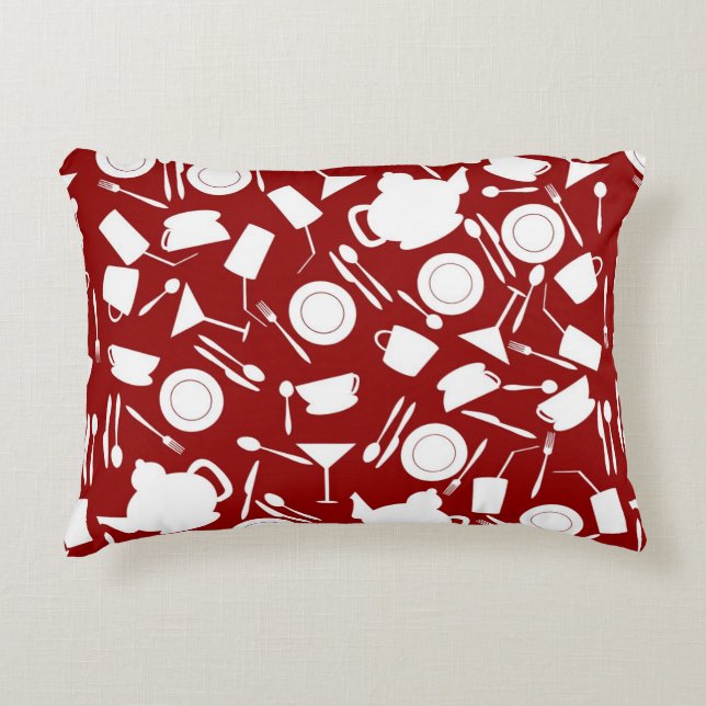 Kitchen Elements Pattern Accent Pillow (Front)