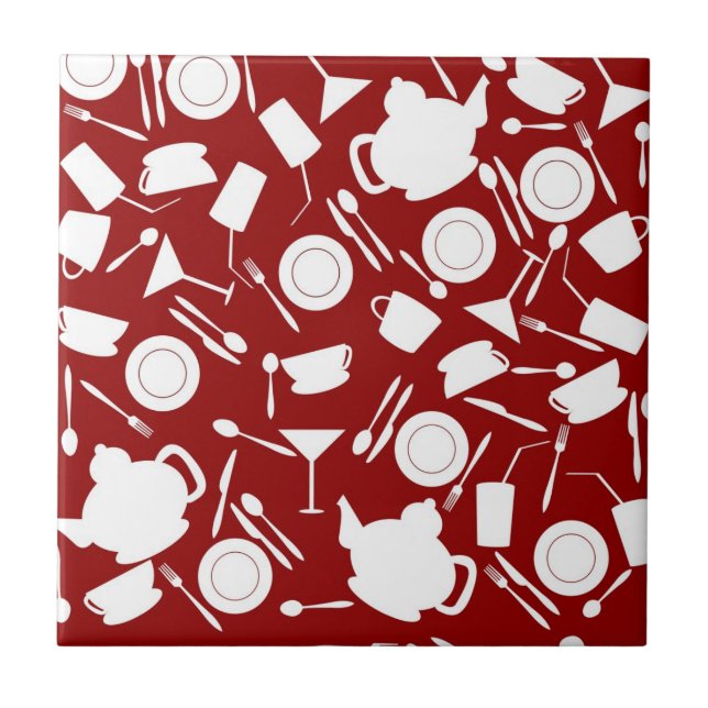 Kitchen Elements Pattern Ceramic Tile (Front)
