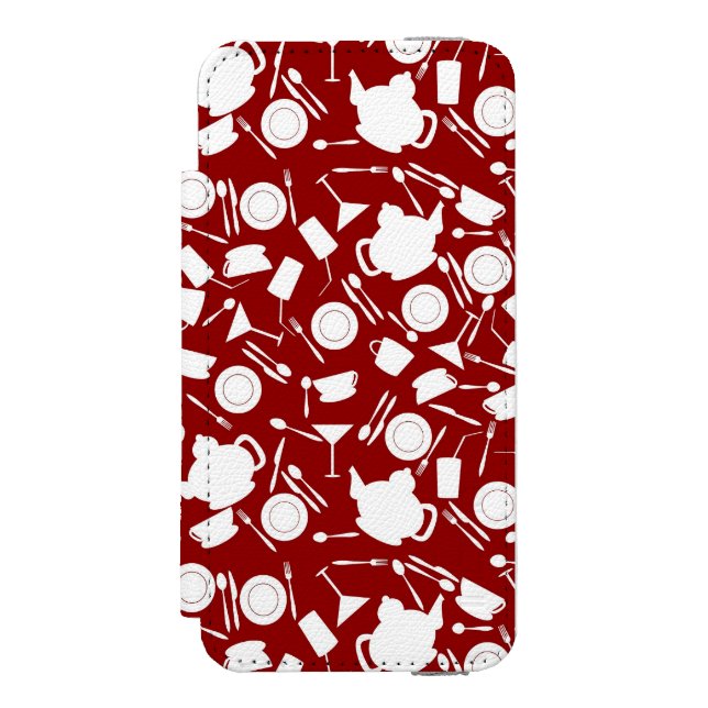Kitchen Elements Pattern Incipio iPhone Wallet Case (Folio Front)