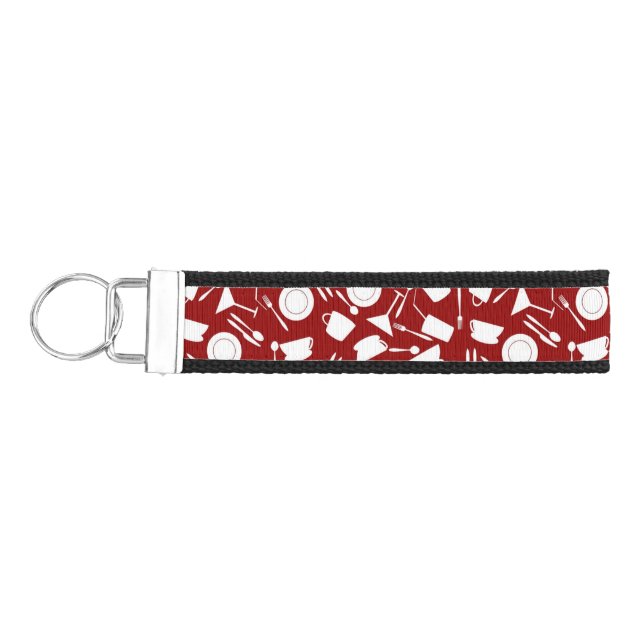 Kitchen Elements Pattern Wrist Keychain (Keys on Left)