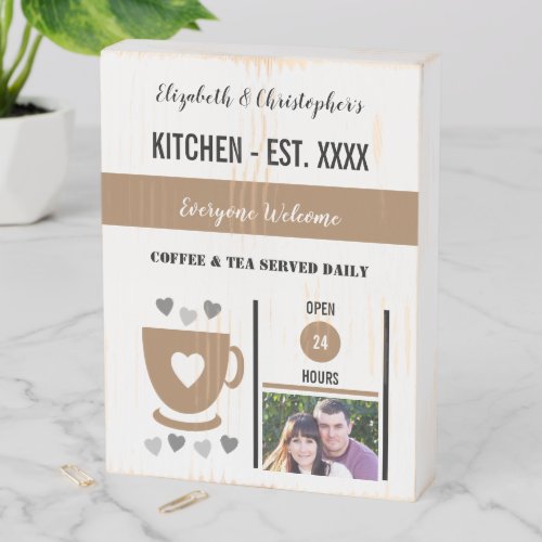 Kitchen est rustic photo coffee tea brown wooden box sign