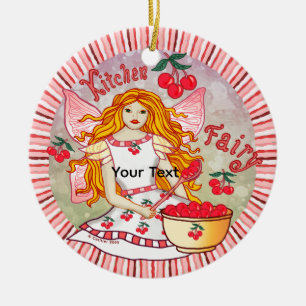 Kitchen Fairy  Ceramic Ornament