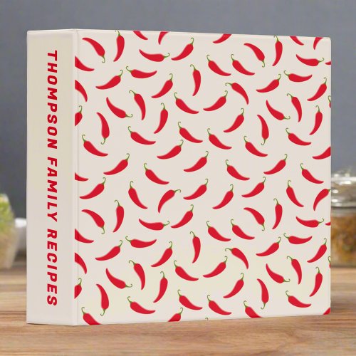 Kitchen Family Cookbook Red Cayenne Pepper Recipes 3 Ring Binder