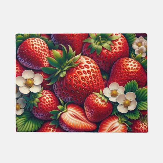 Kitchen Floor Mat Strawberry Strawberries (Front)