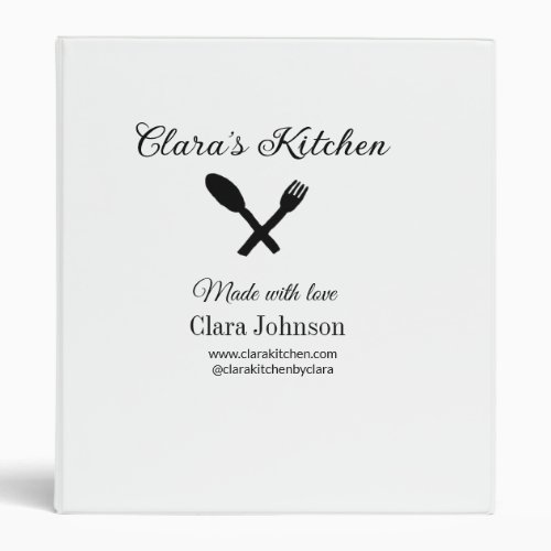 kitchen food chef add restaurant cater name detail 3 ring binder