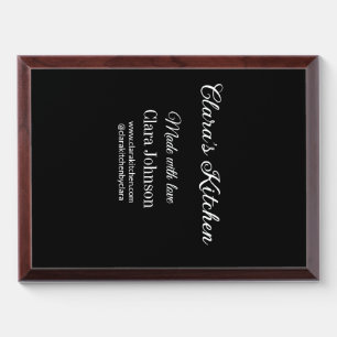 kitchen food chef add restaurant cater name detail award plaque