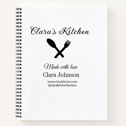 kitchen food chef add restaurant cater name detail notebook