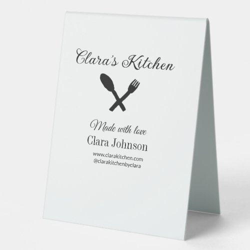 kitchen food chef add restaurant cater name detail table tent sign