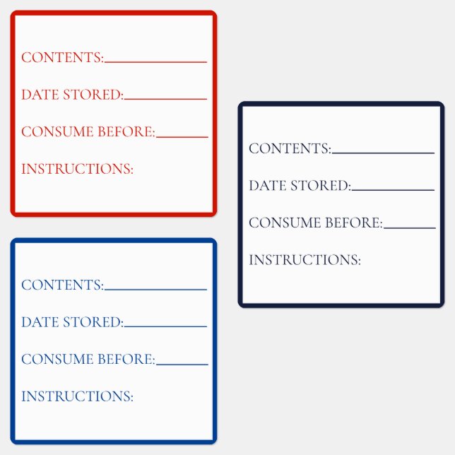 Kitchen Food Storage Fridge/Freezer  Labels (Group)