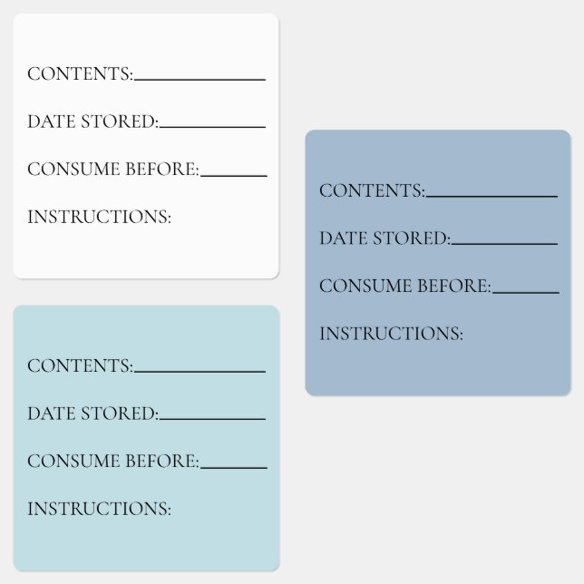 Kitchen Food Storage Fridge/Freezer  Labels (Group)