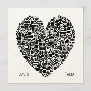 Kitchen Foodies Heart Custom Wedding Invitation