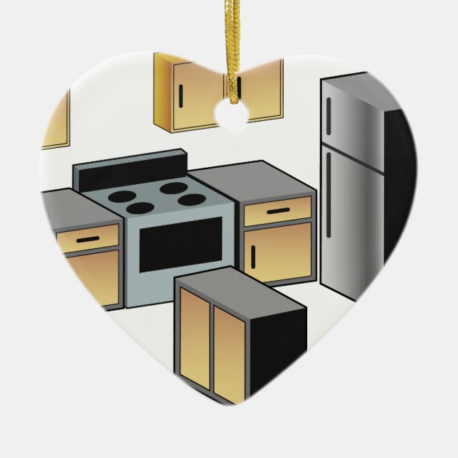 Kitchen Furniture and Appliances Ceramic Ornament (Front)