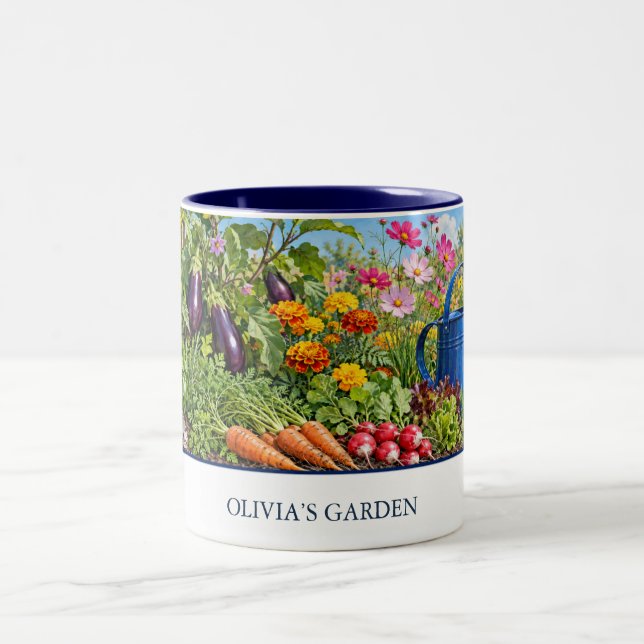 Kitchen Garden Personalized Two-Tone Coffee Mug (Center)