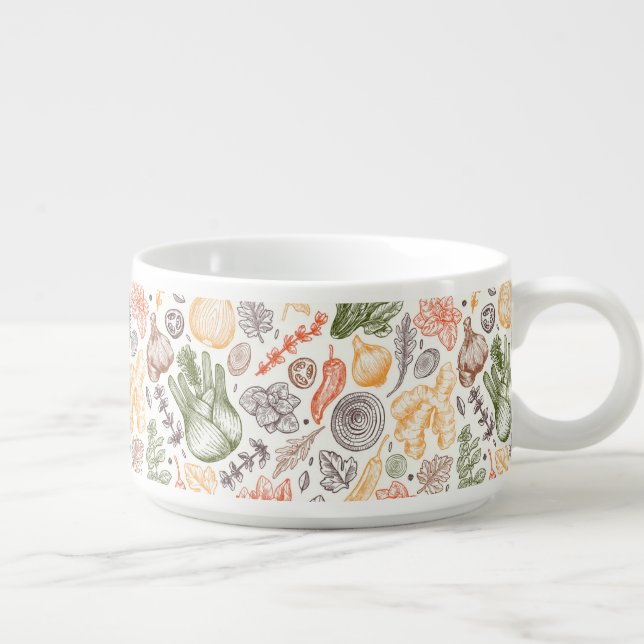 Kitchen Garden Vegetable Pattern Bowl (Left)