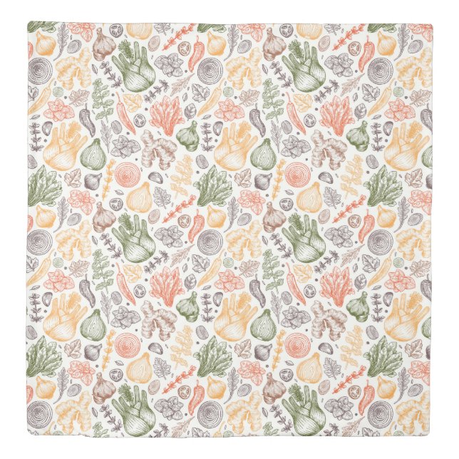 Kitchen Garden Vegetable Pattern Duvet Cover (Front)