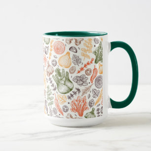 Kitchen Garden Vegetable Pattern Mug