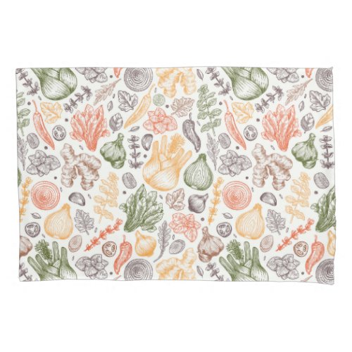 Kitchen Garden Vegetable Pattern Pillow Case