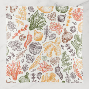 Kitchen Garden Vegetable Pattern Trinket Tray