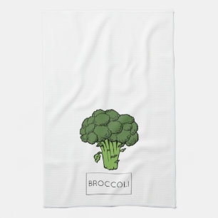 Kitchen Garden vegetables BROCCOLI illustration Towel
