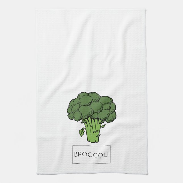 Kitchen Garden vegetables BROCCOLI illustration Towel (Vertical)