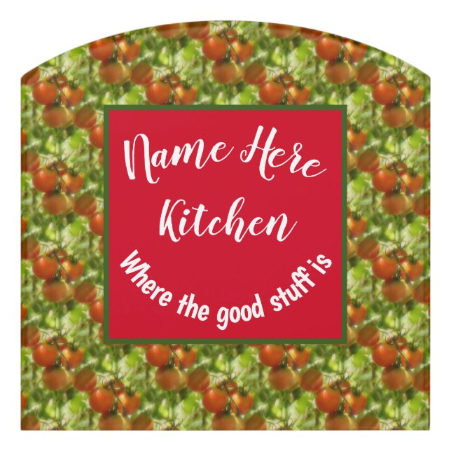 Kitchen Good Stuff Cherry Tomatoes Personalized   Door Sign (Contour Front)