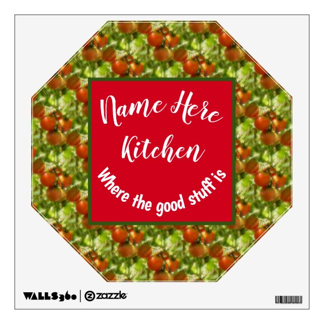 Kitchen Good Stuff Cherry Tomatoes Personalized  Wall Decal (Front)