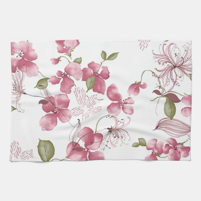 Kitchen Hand Towel/Floral Towel (Horizontal)
