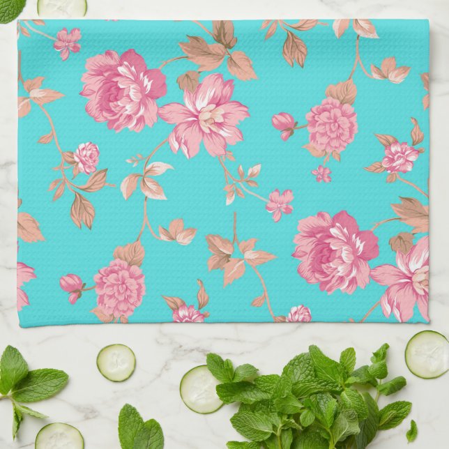 Kitchen Hand Towel/Floral Towel (Folded)