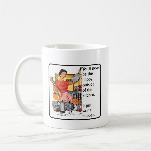 Kitchen Happy Funny Mug Humor (Left)