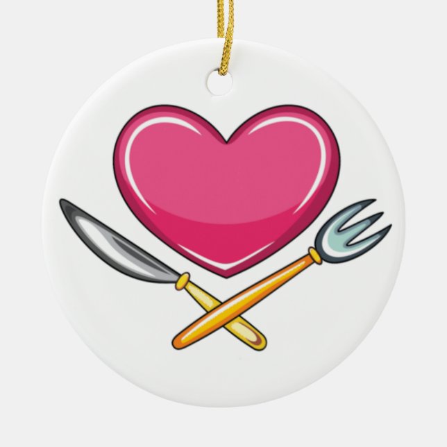 Kitchen Heart Ceramic Ornament (Front)