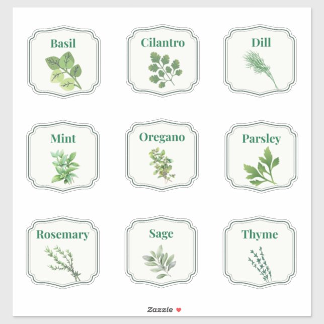 Kitchen Herb Jar Labels Sticker Sheet (Sheet)