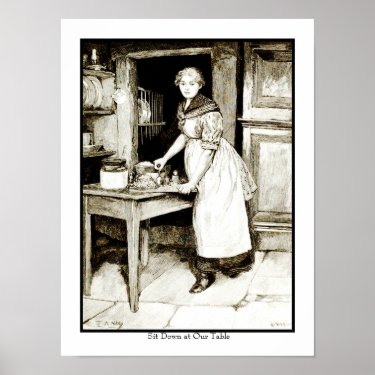 Kitchen Hospitality 1888 Vintage Illustration