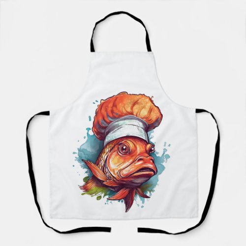 Kitchen Humor Fish Chef Awesome Wild Animal  Apron