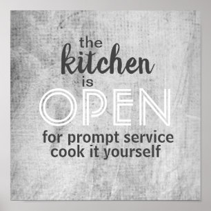 kitchen humorous quote wall art on gray