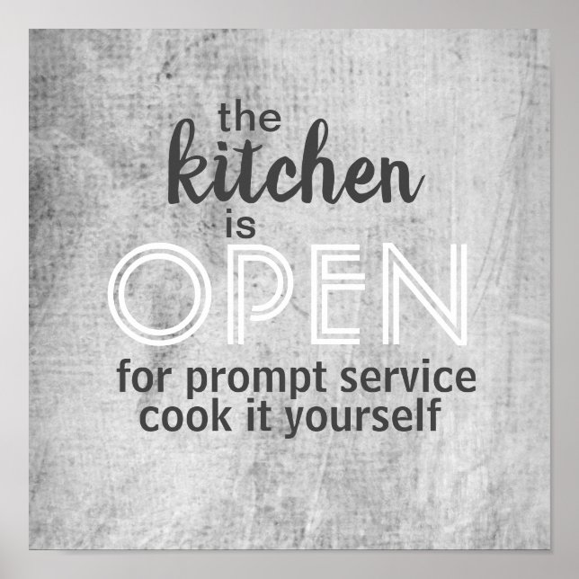 kitchen humorous quote  wall art on gray (Front)