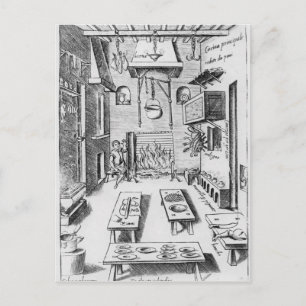 Kitchen interior postcard