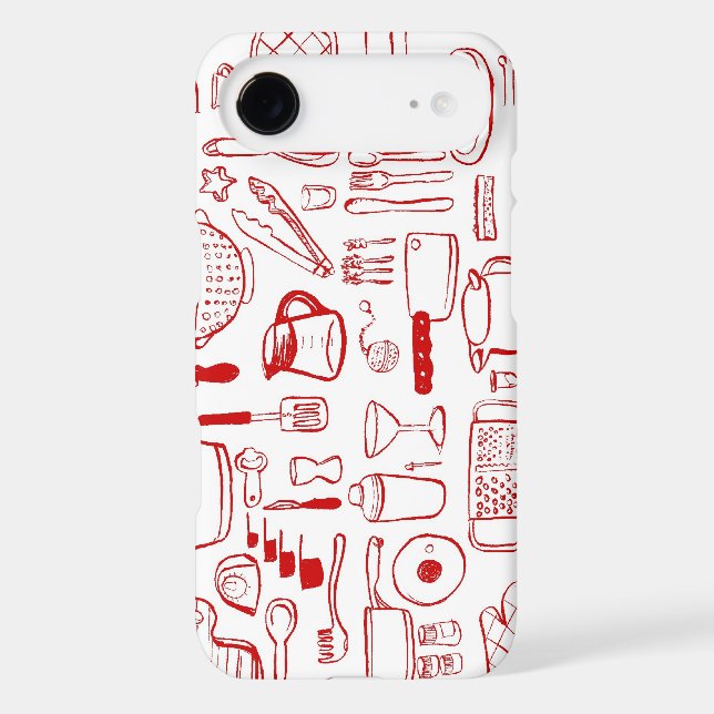 Kitchen Items Pattern red iphone case (Back)