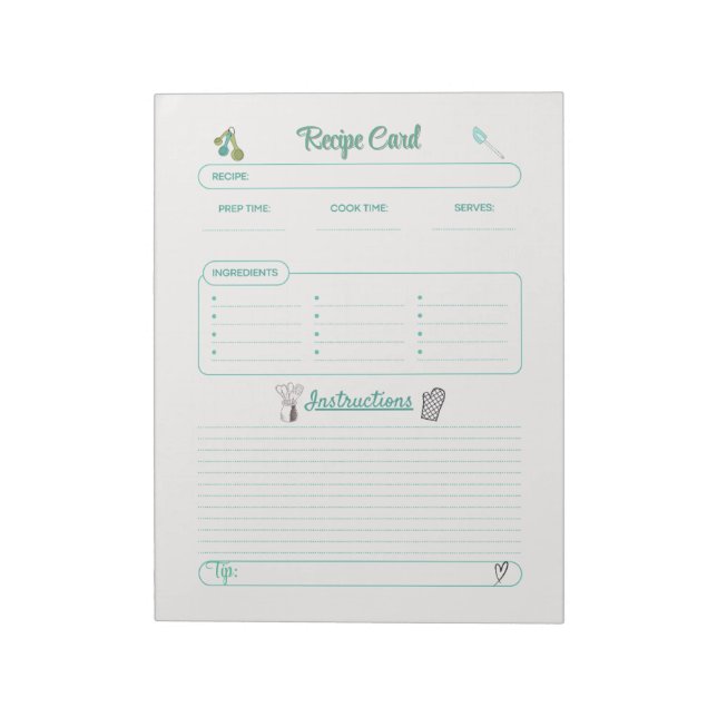 Kitchen Keepsakes Your Treasured Recipes Notepad (Rotated)