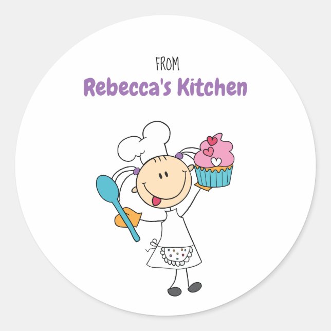 Kitchen Kids Gift Labels Personalized With a Name (Front)