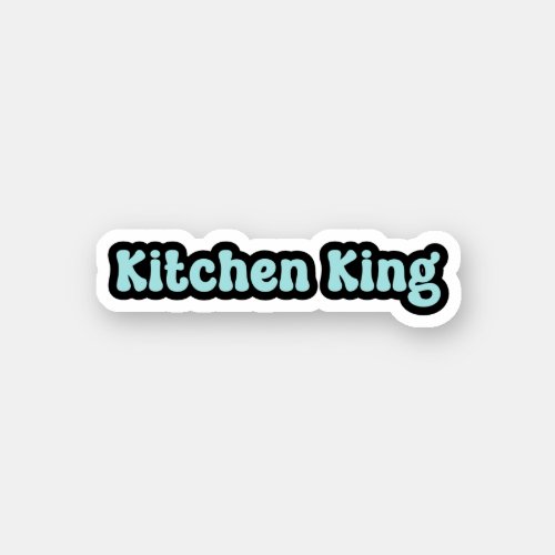 Kitchen King Blue Retro Text Sticker