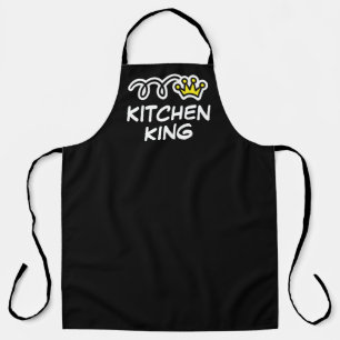 Kitchen King funny large black BBQ apron for men
