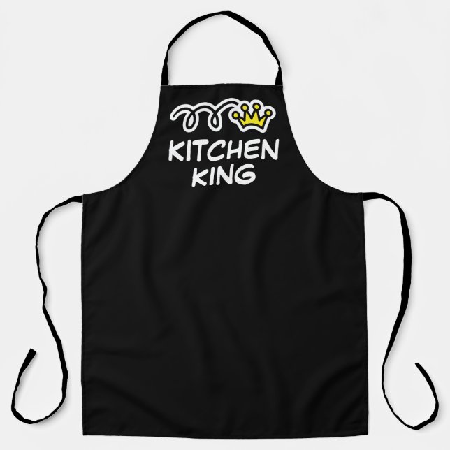 Kitchen King funny large black BBQ apron for men (Front)