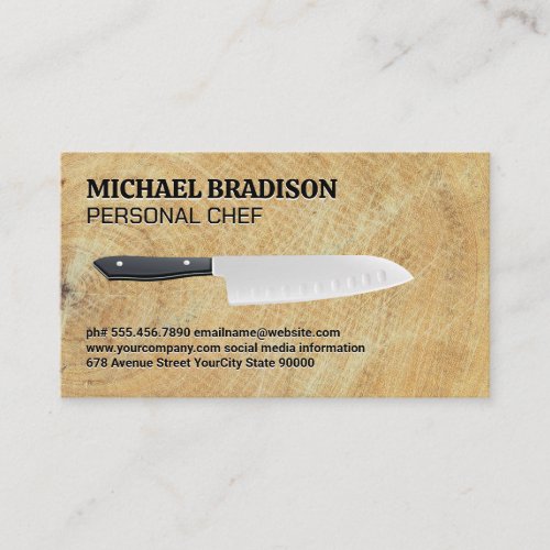 Kitchen Knife  Cutting Block Business Card