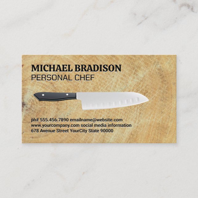 Kitchen Knife | Cutting Block Business Card (Front)